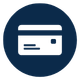 credit card icon on blue background