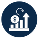 Graph showing financial growth and progress